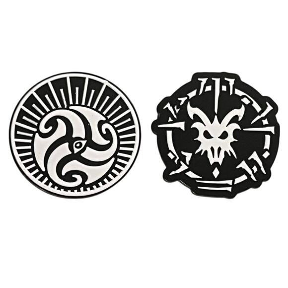 Elder Scrolls V Skyrim Enamel Pin Set Eye of Magnus & Thu'um Master Achievements - Picture 1 of 6